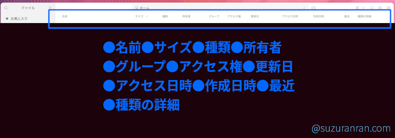 ファイルアプリの詳細項目